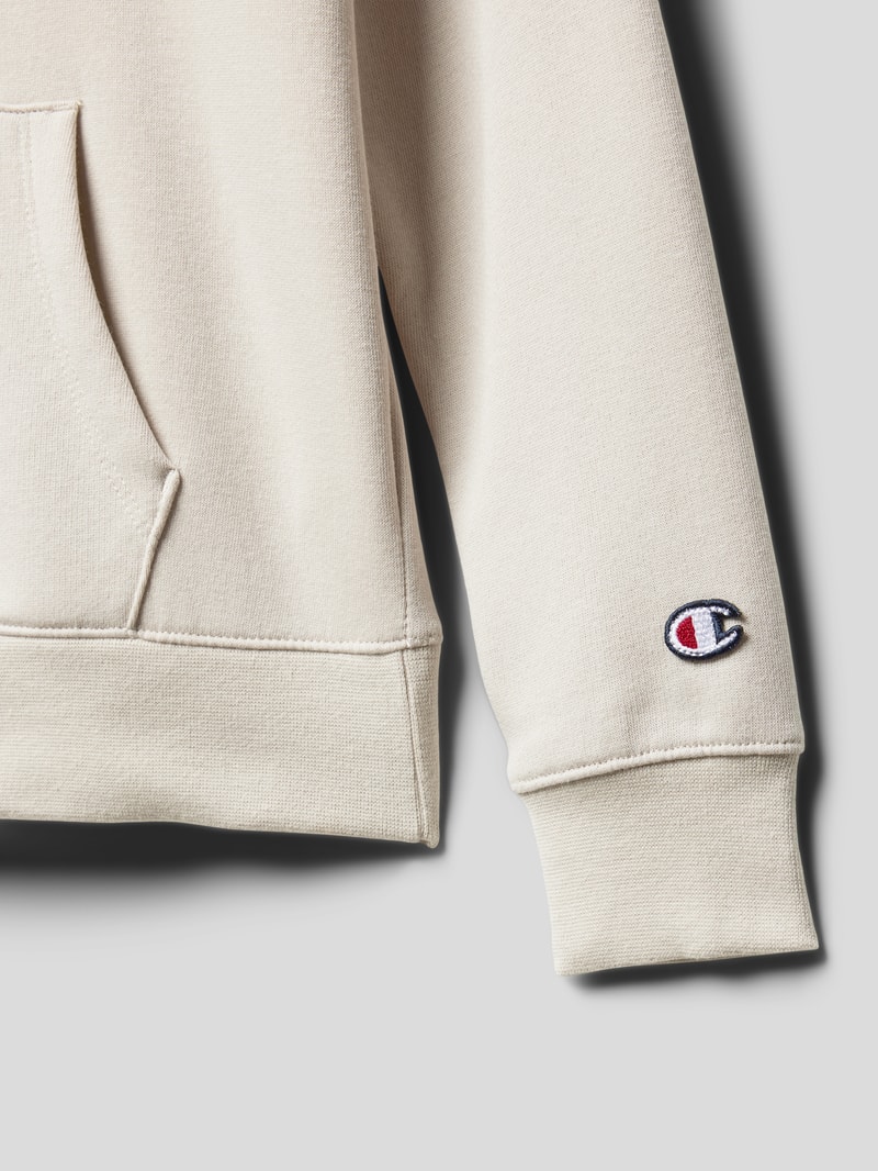 Hoodie mit Label-Stitching in sand