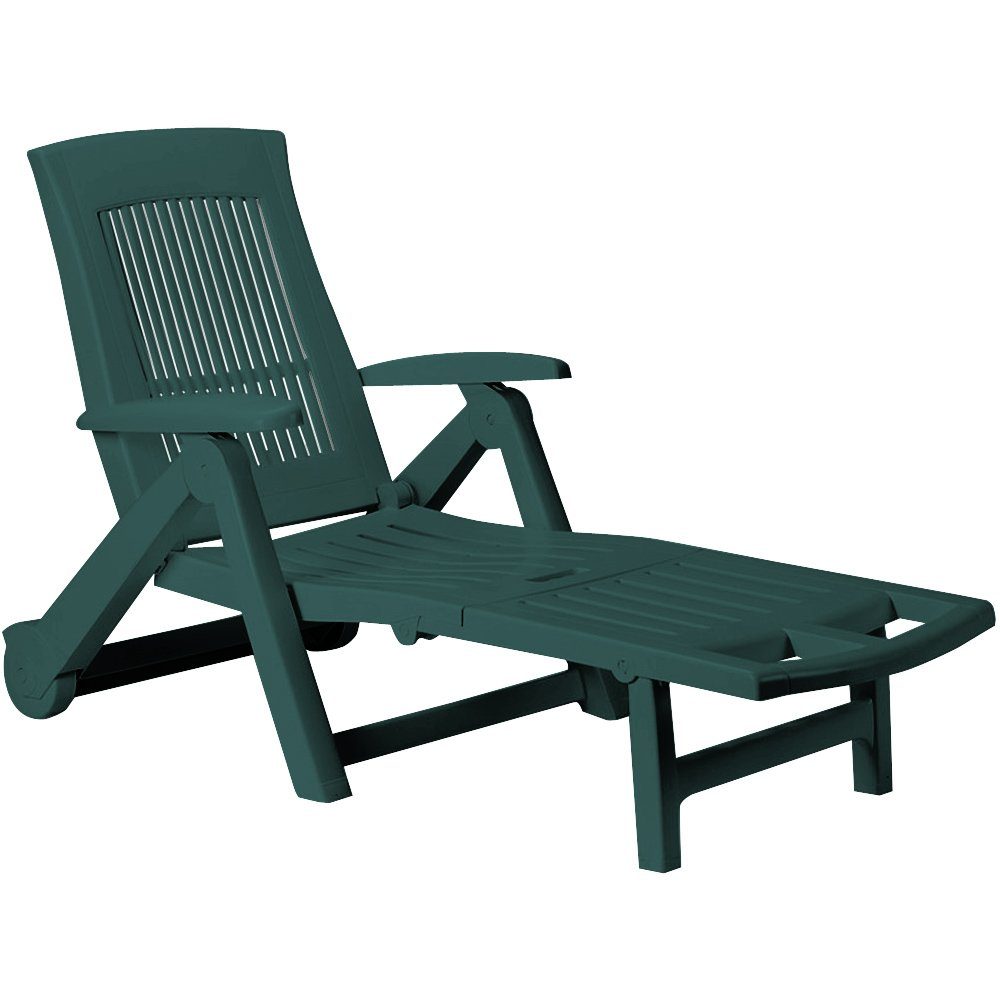 Casaria Gartenliege, Rollen wetterfest 120kg Belastbar 195x72x101cm klappbar