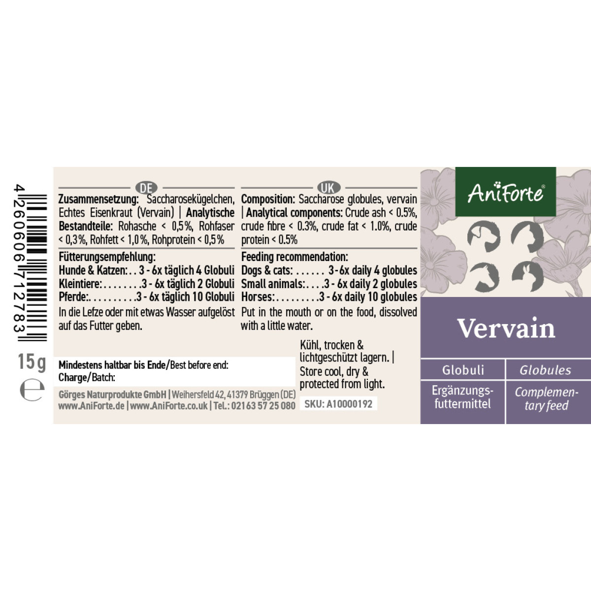Aniforte Ergänzungsfutter & Aufzucht Aniforte Bachblüten No. 31 Vervain