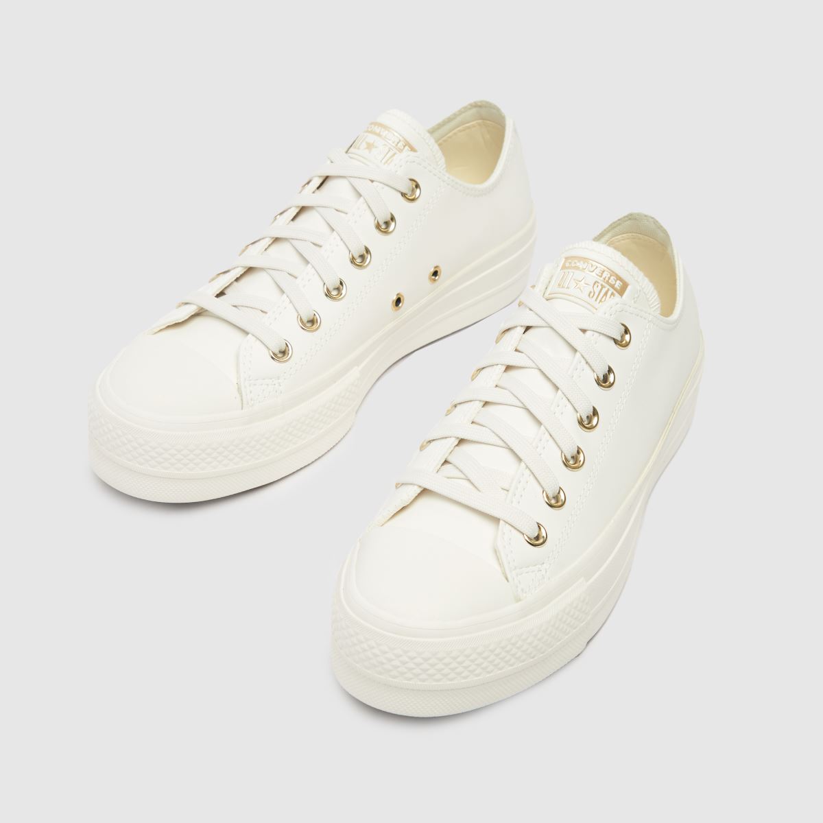 Converse All Star Lift Ox cipők fehér és arany színben