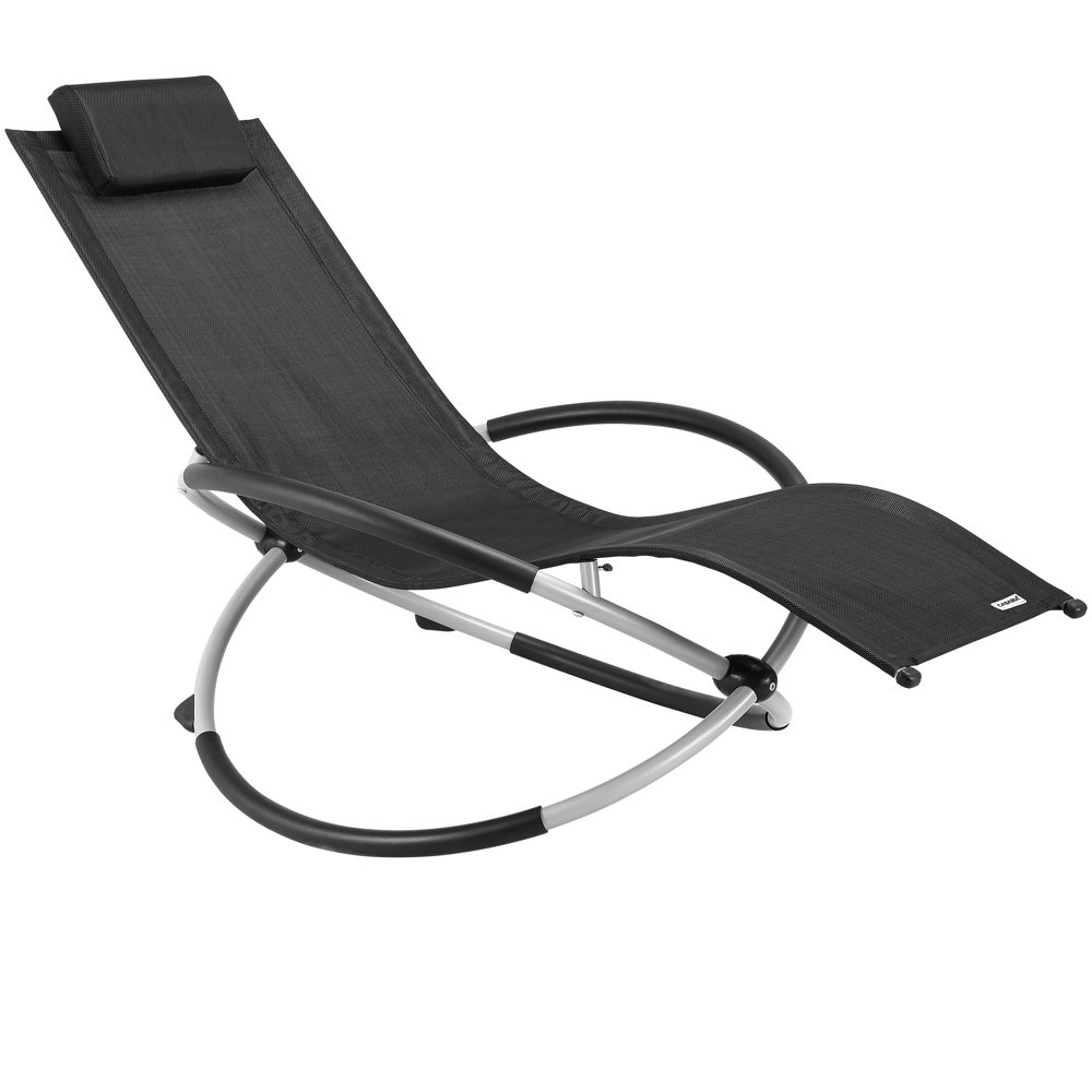 Casaria Relaxliege Neapel Schwarz 170x75x82cm klappbar