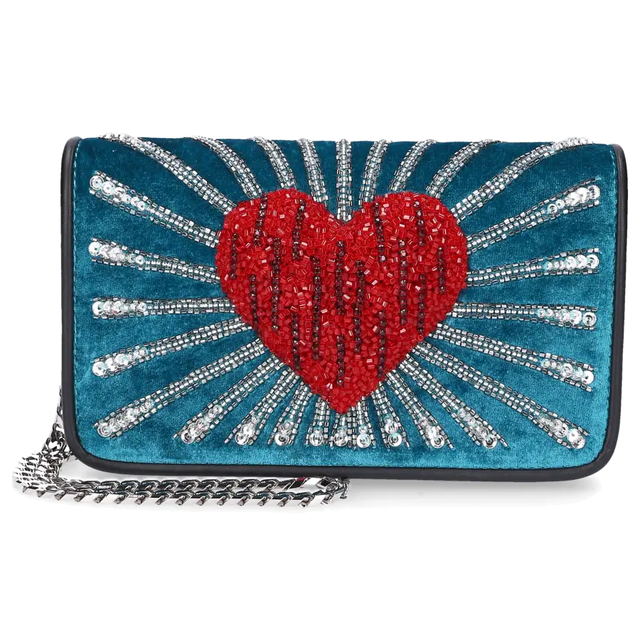 Les Petit Joueurs - Handtasche GINNY Samt - türkis