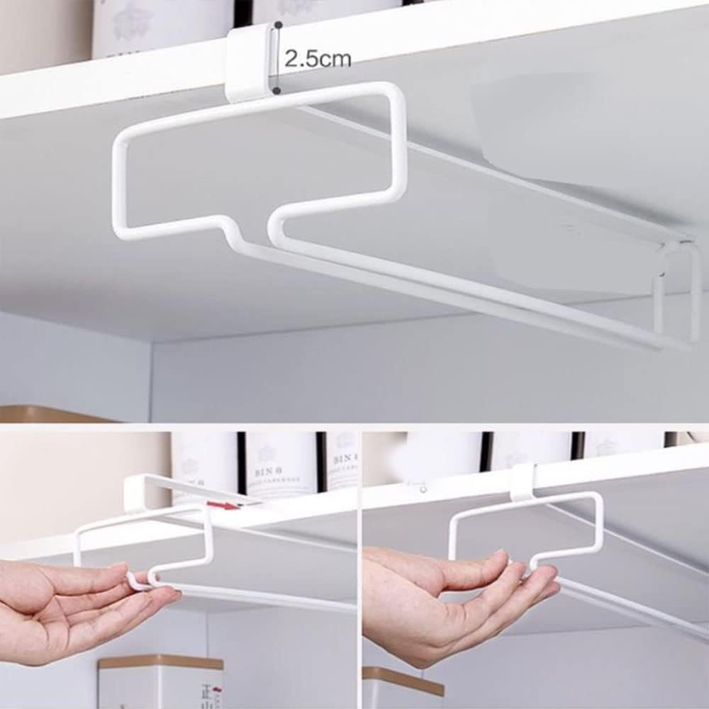 Runxizhou Weinregal Weingläser Halter 2 Stück Unter Dem Schrank Weinglashalter, 2-tlg.