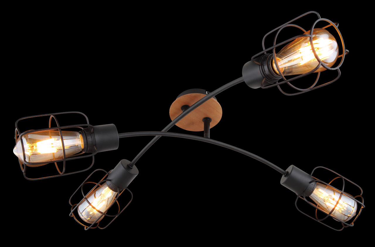 Globo Lighting - WILLA - Deckenleuchte Metall schwarz, 4x E27