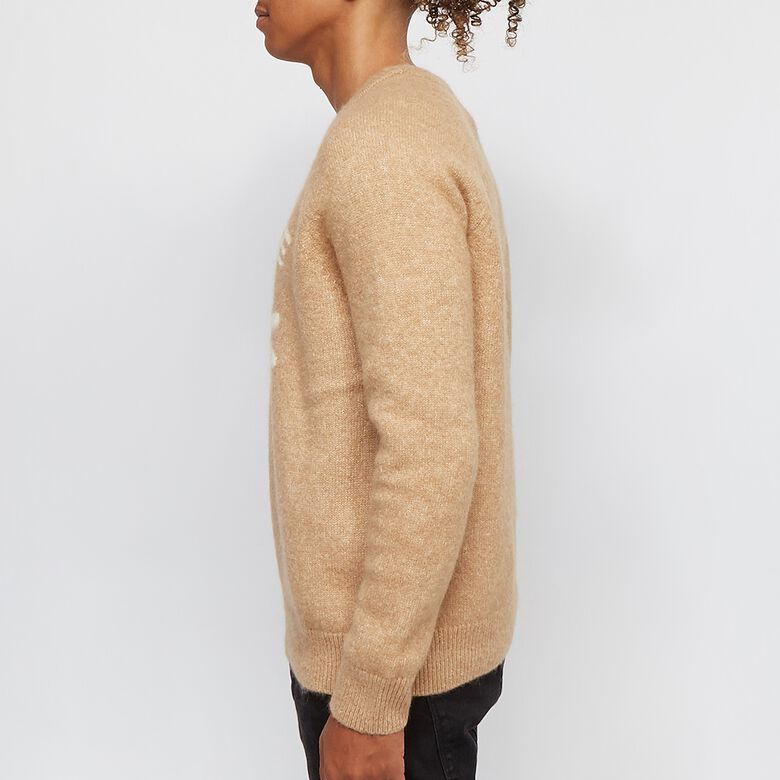 Lacoste Front Print Mohair Sweater beige
