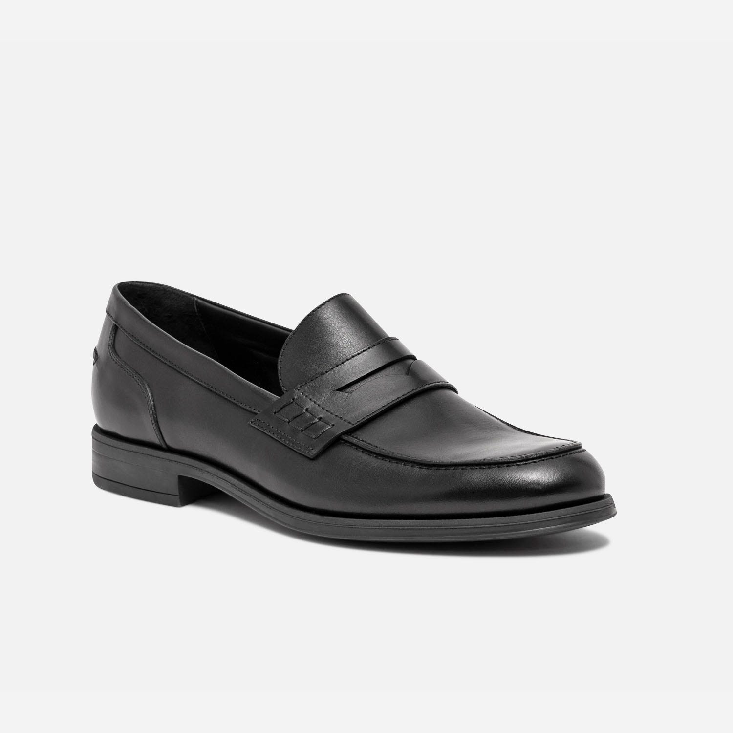 Mocassin noir en cuir