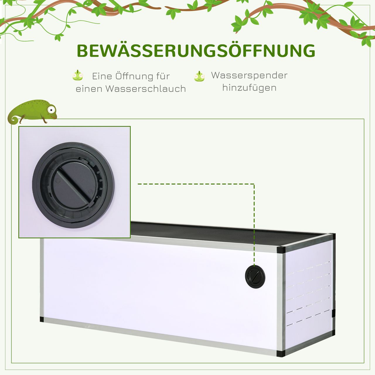 PawHut Terrarium aus Aluminium für Reptilien Amphibien Reptilienzuchtbox Schwarz
