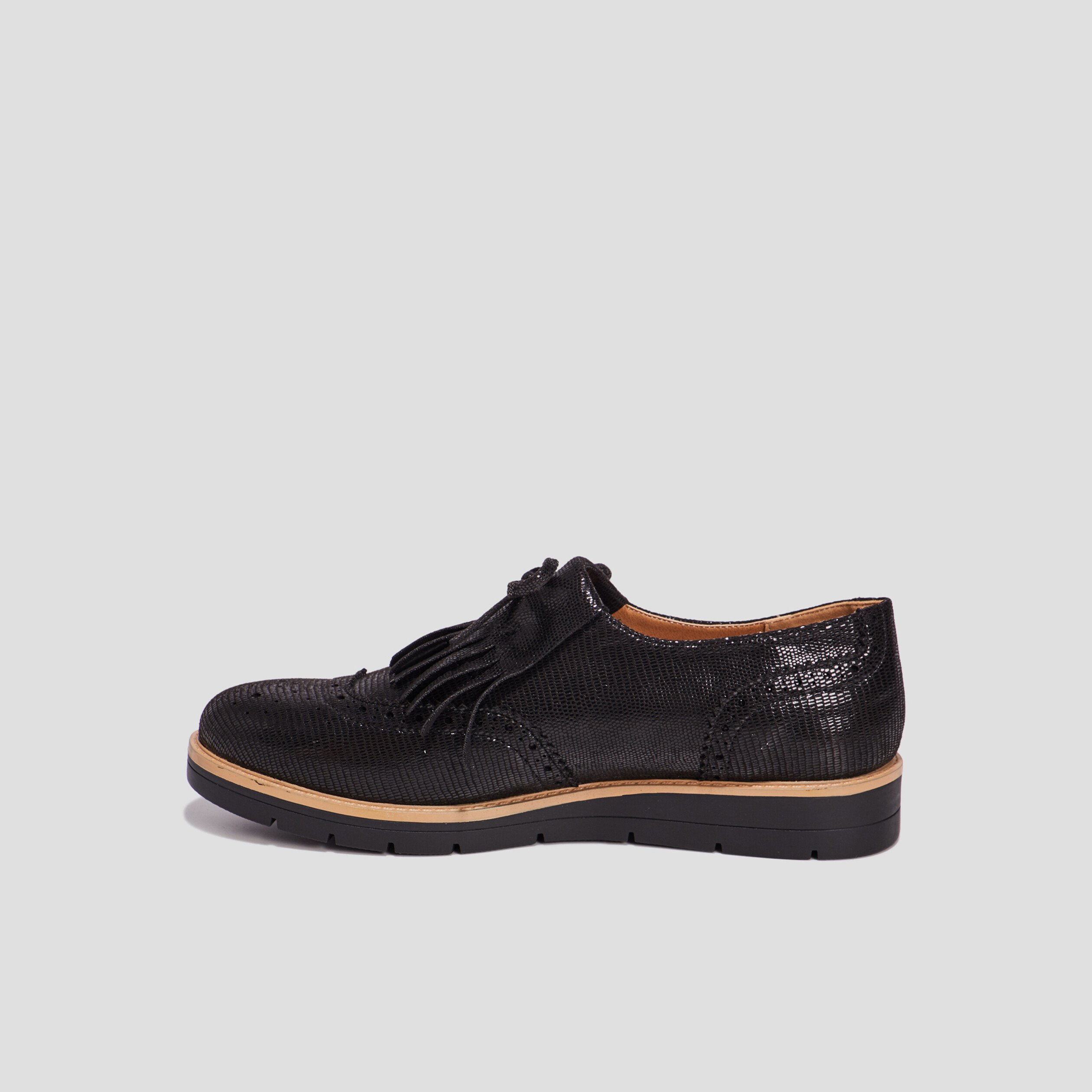 Derbies compensées irisées Liberto noir femme | La Halle