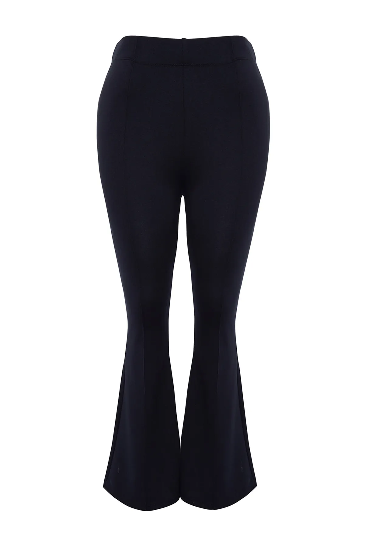 Trendyol Curve  Marineblaue spanische Strickhose mit hohem Bund und Schlitz und detailliertem Schnitt TBBAW23AR00002