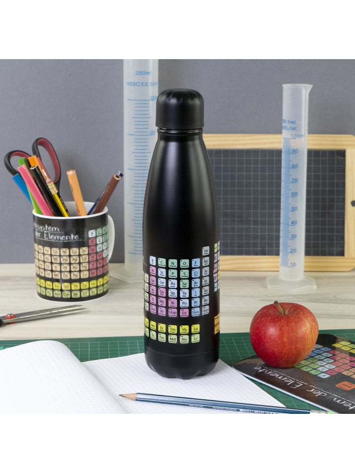 Geda Labels Trinkflasche Periodensystem in schwarz - 500ml günstig kaufen onesize