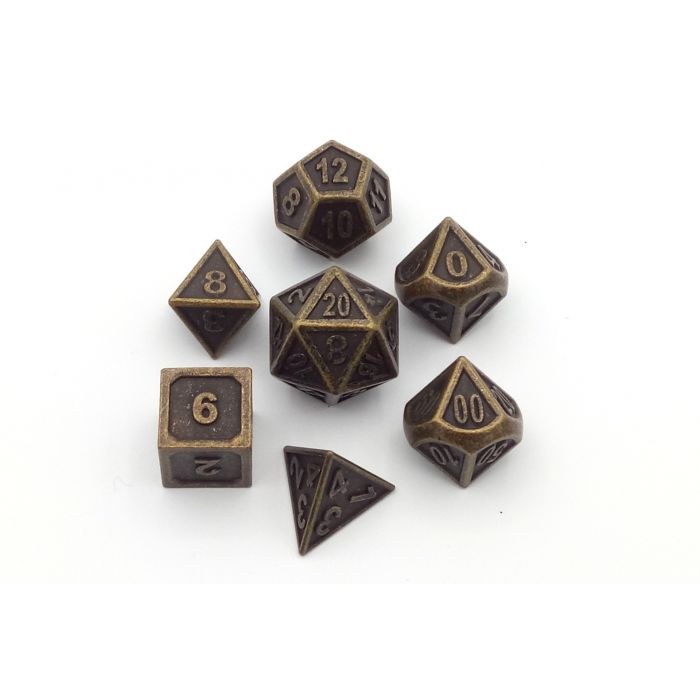 Metal dice Set - Antique Gold