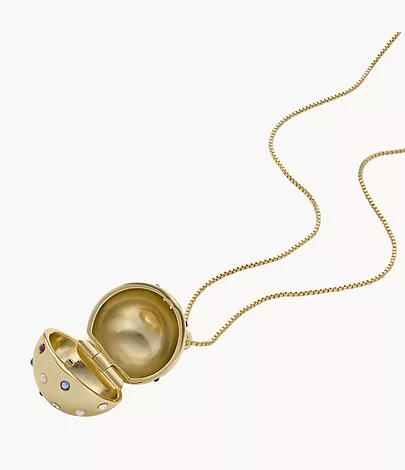 Fossil Kette Bright Baubles Anhänger Metall goldfarben