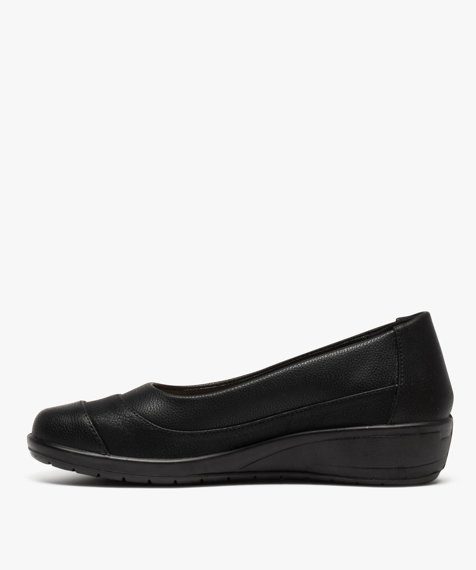 Ballerines femmes confort unies finement compensées noir | GEMO