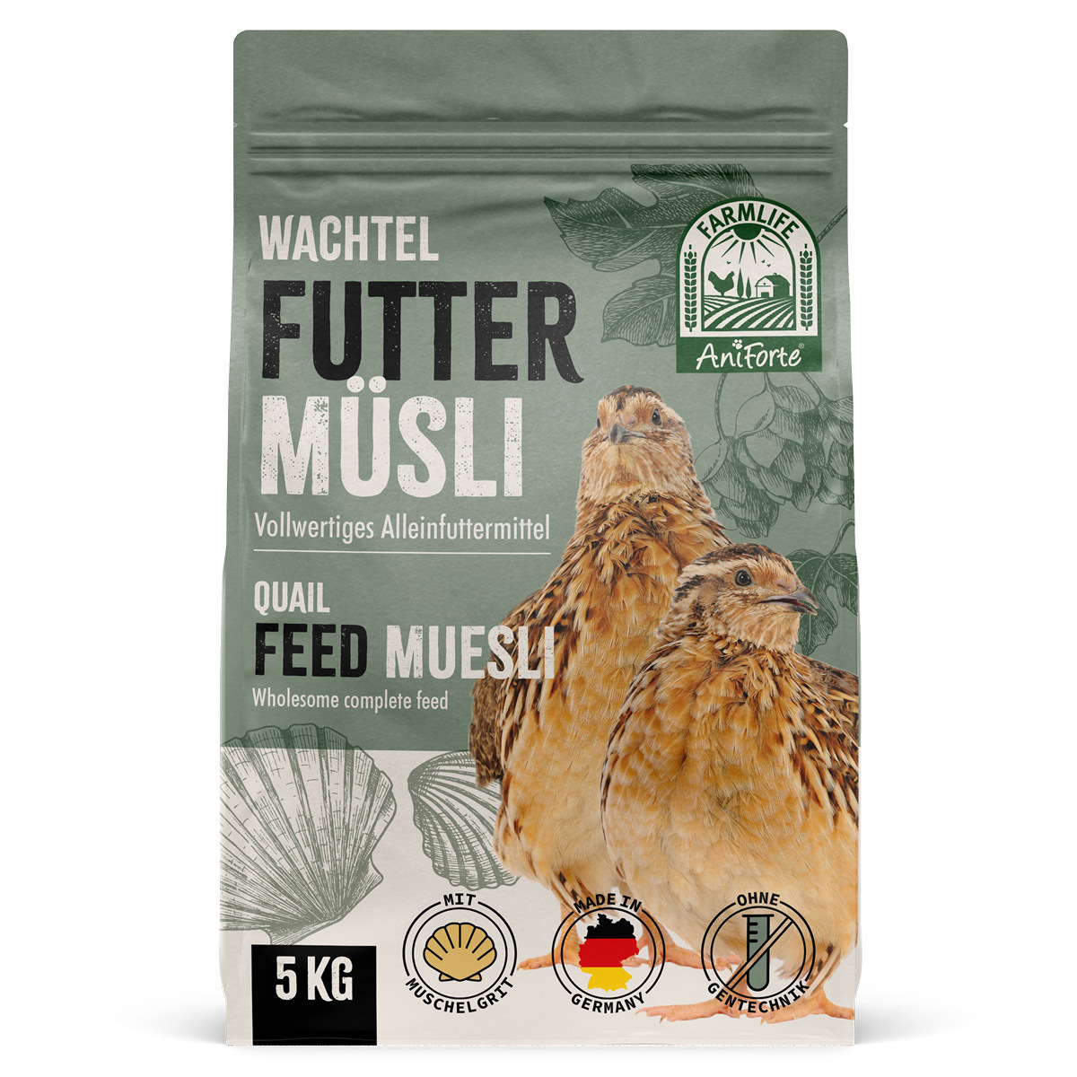 Aniforte Futter & Heu Aniforte FarmLife Wachtel Futter Müsli 5 kg
