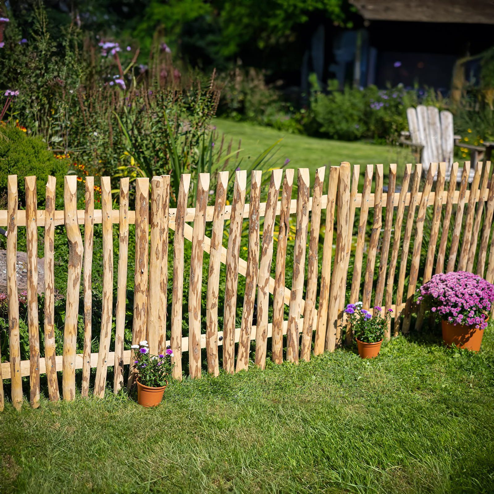 BooGardi Gartentor Staketentor Bausatz, (Höhe 30cm x Breite 100cm Lattenabstand 7-9cm · 168 Größen), Gartentür Holztor Staketenzaun Zauntor Gartenzaun