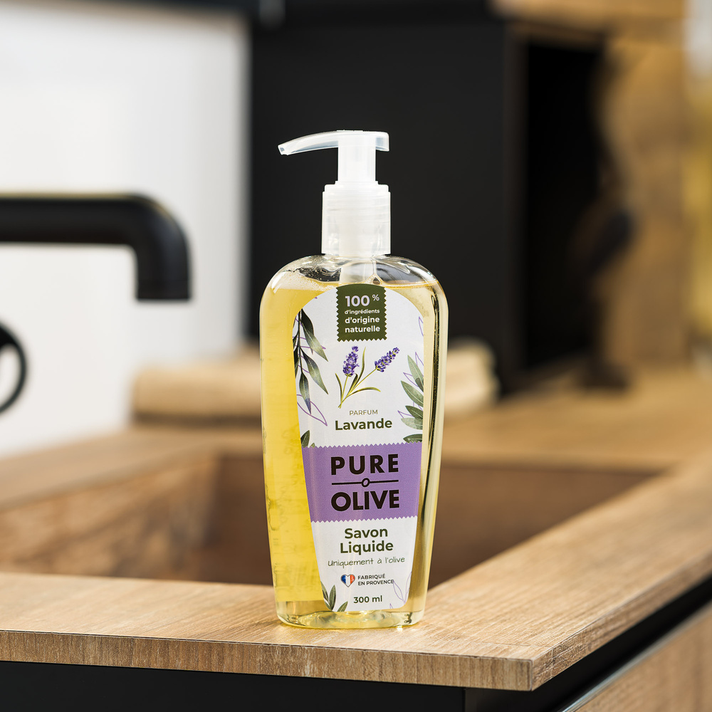 pure olive Savon liquide 100% olive parfum lavande Savon liquide
