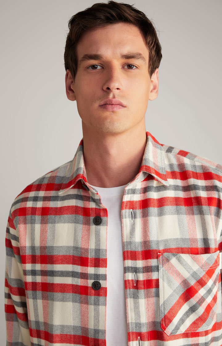 Flanell-Hemd Harvi in Rot/Beige kariert