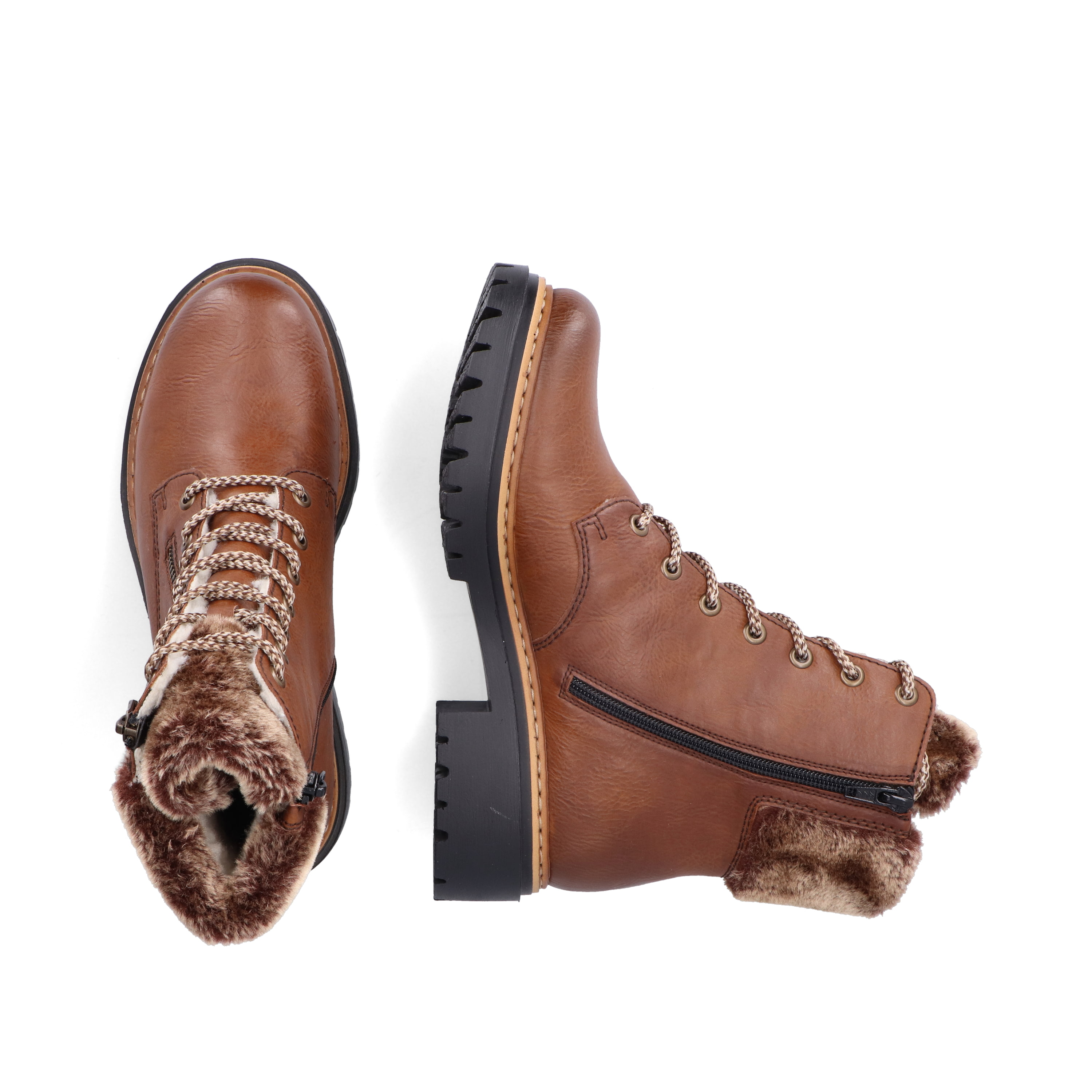 Rieker Damen Schnürstiefel kastanienbraun