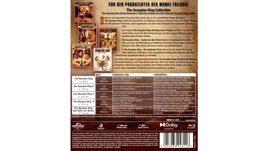 The Scorpion King - 5 Movie Collection  [5 BRs]