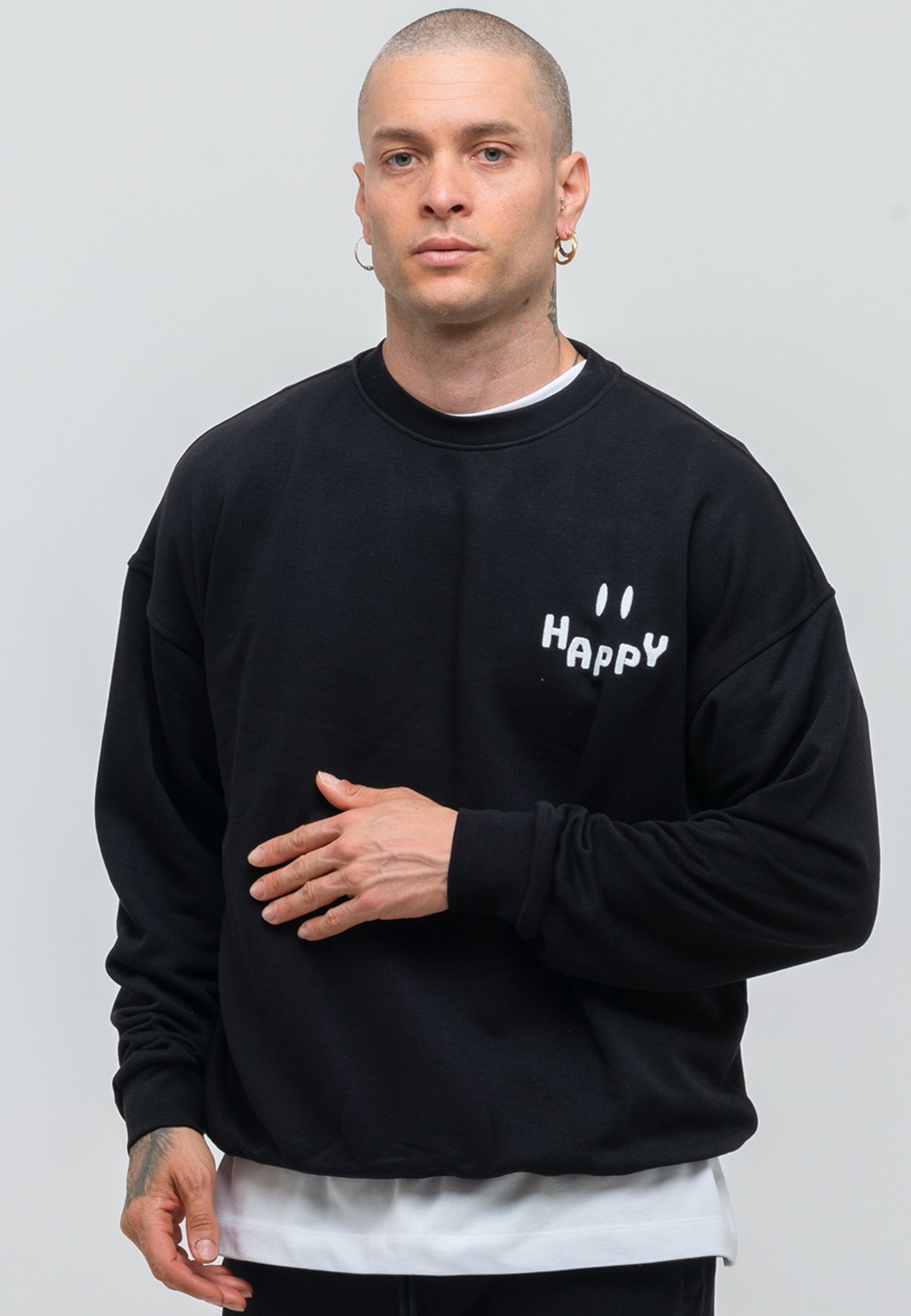 Tom Barron Freizeitanzug Mens Oversize Happy Print Sport Sweatshirt, mit sportivem Design