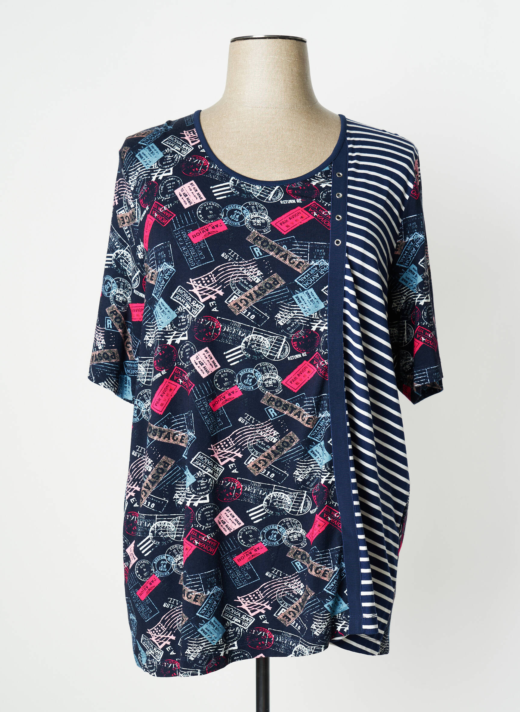 Chalou Tuniquemanchecourte Femme couleur bleu