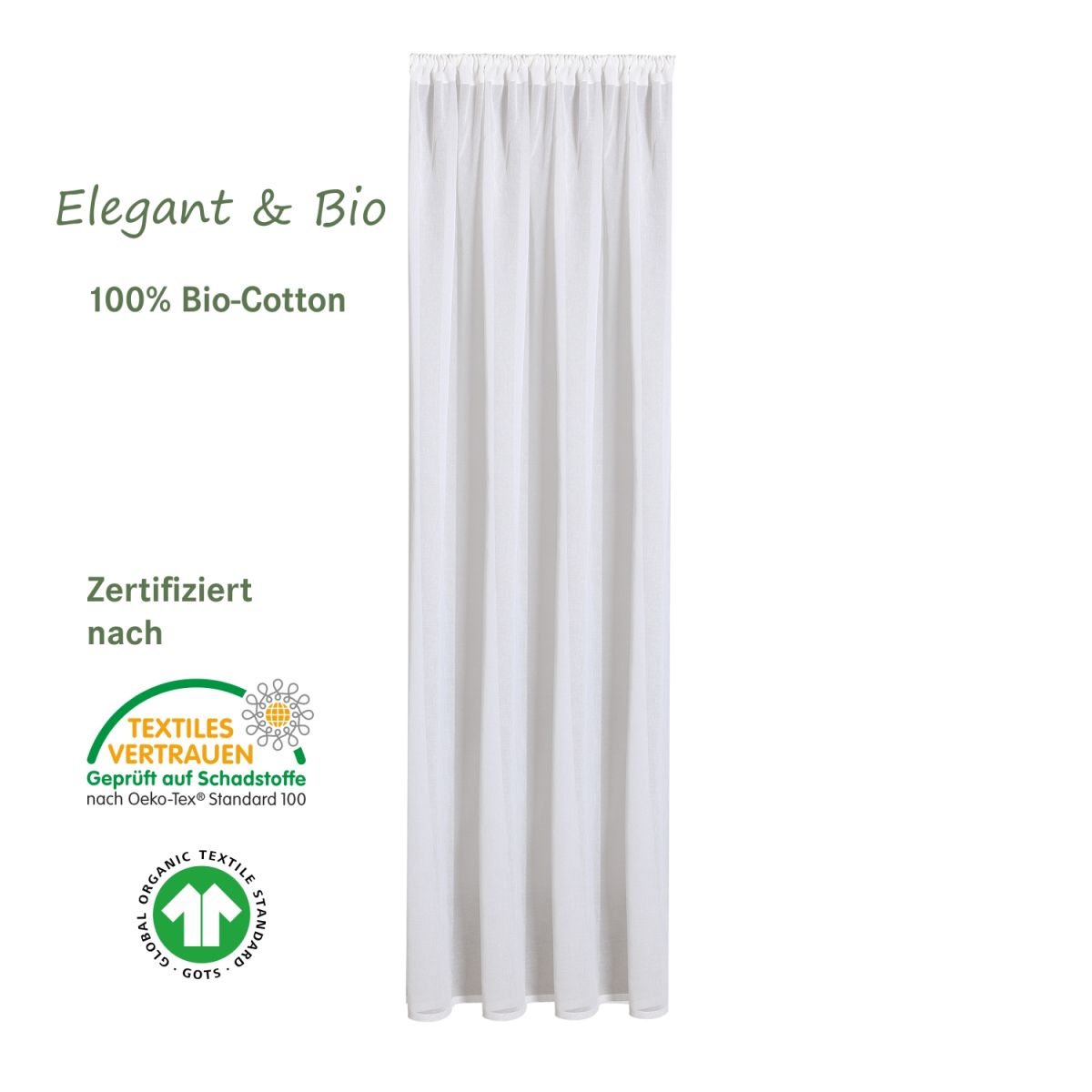 Fertigschal 100% Bio-Baumwolle Beige 140 x 245 cm