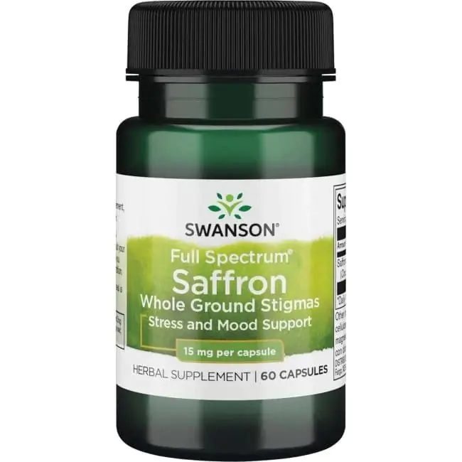 Cápsulas de azafrán de espectro completo Swanson 15 mg