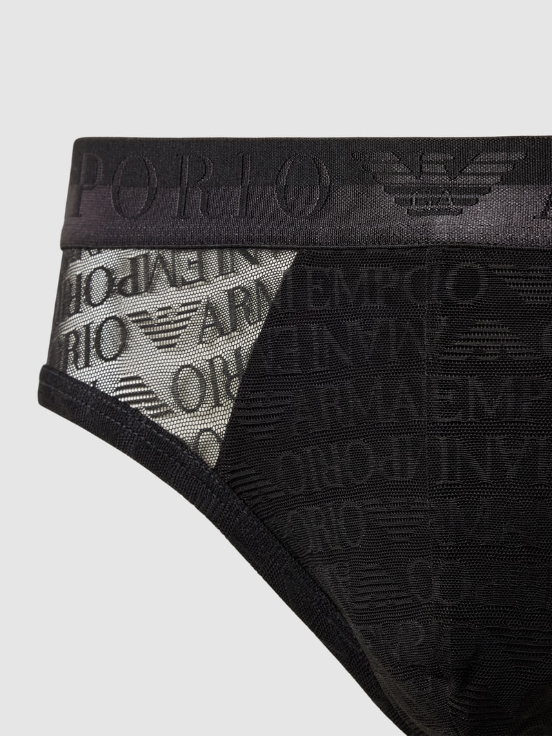 Slip mit Allover-Muster in schwarz