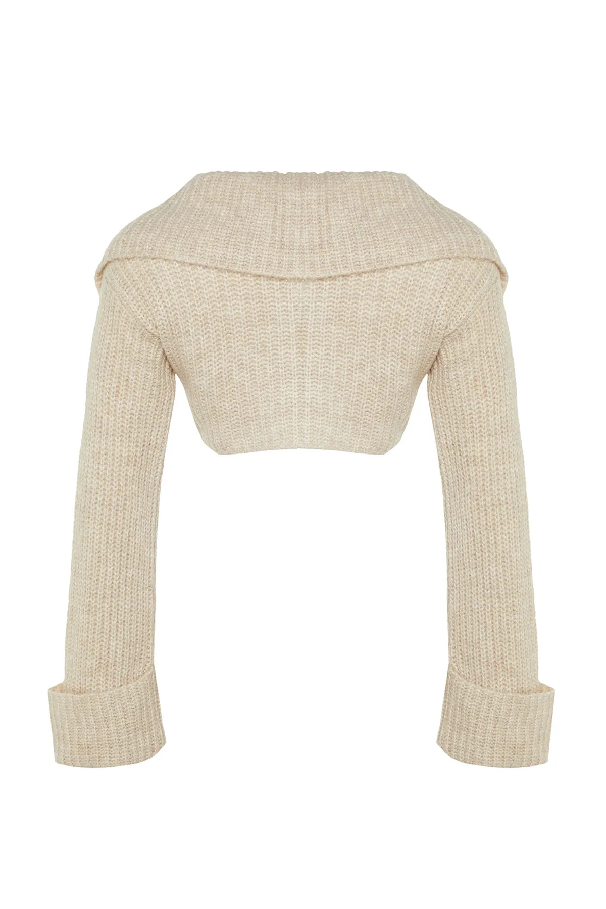 Trendyol Collection  Stone Crop Strick-Cardigan mit Rollkragen TWOAW24HI00116