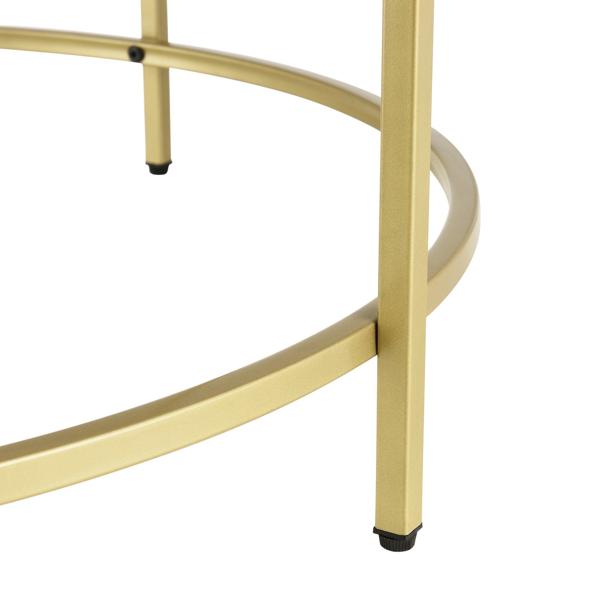 en.casa Couchtisch, Kouvola Wohnzimmertisch Sofatisch 84x45,5cm Glastisch Gold