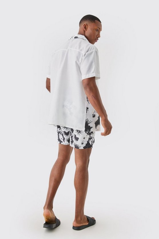 Oversize Hemd und Badehose mit Print