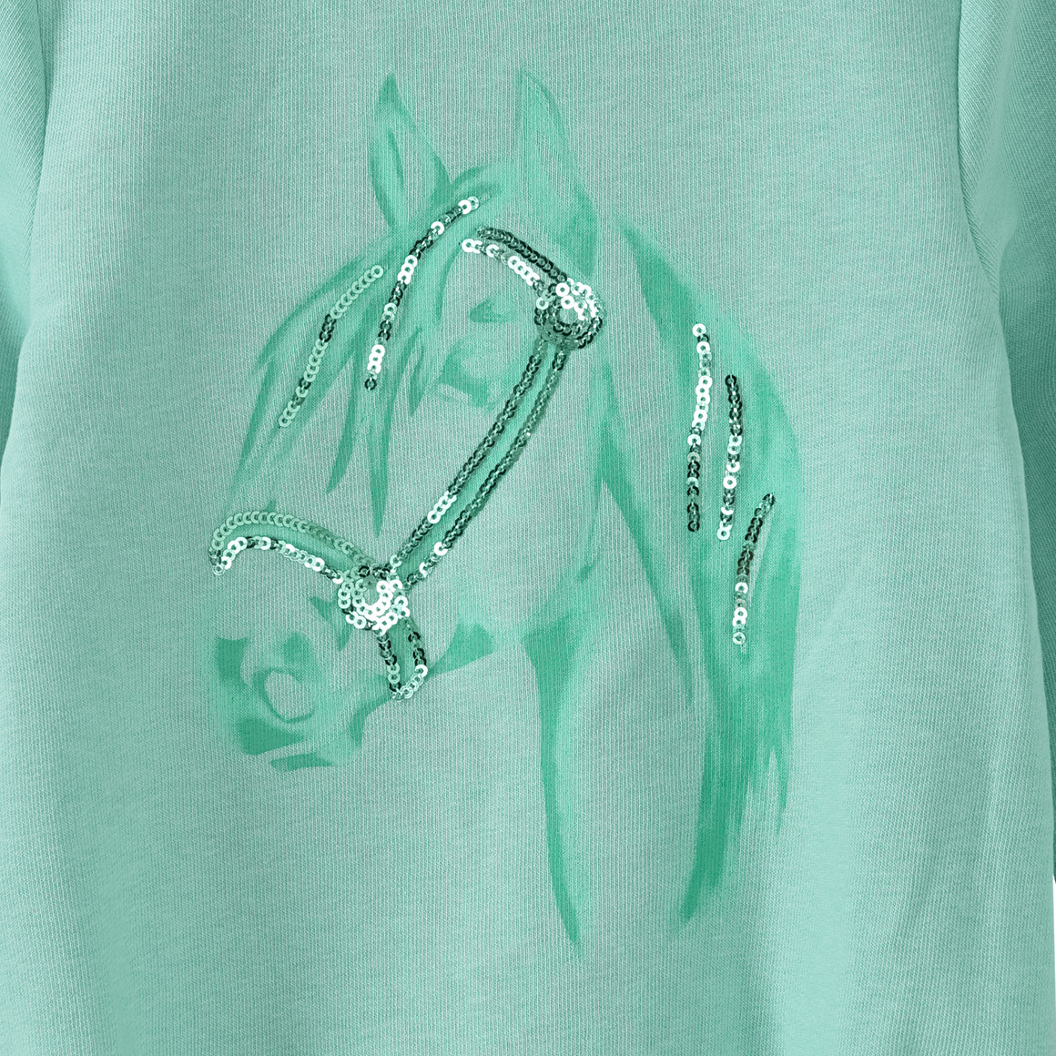 Mädchen Sweatshirt mit Pferde-Print