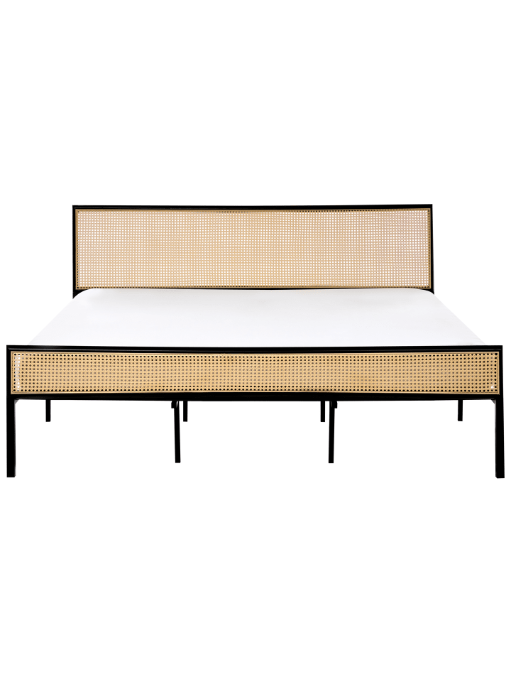 Beliani Doppelbett AVANTON in Schwarz/Braun - (W) 185 x (H) 90 x (L) 208 cm günstig kaufen onesize