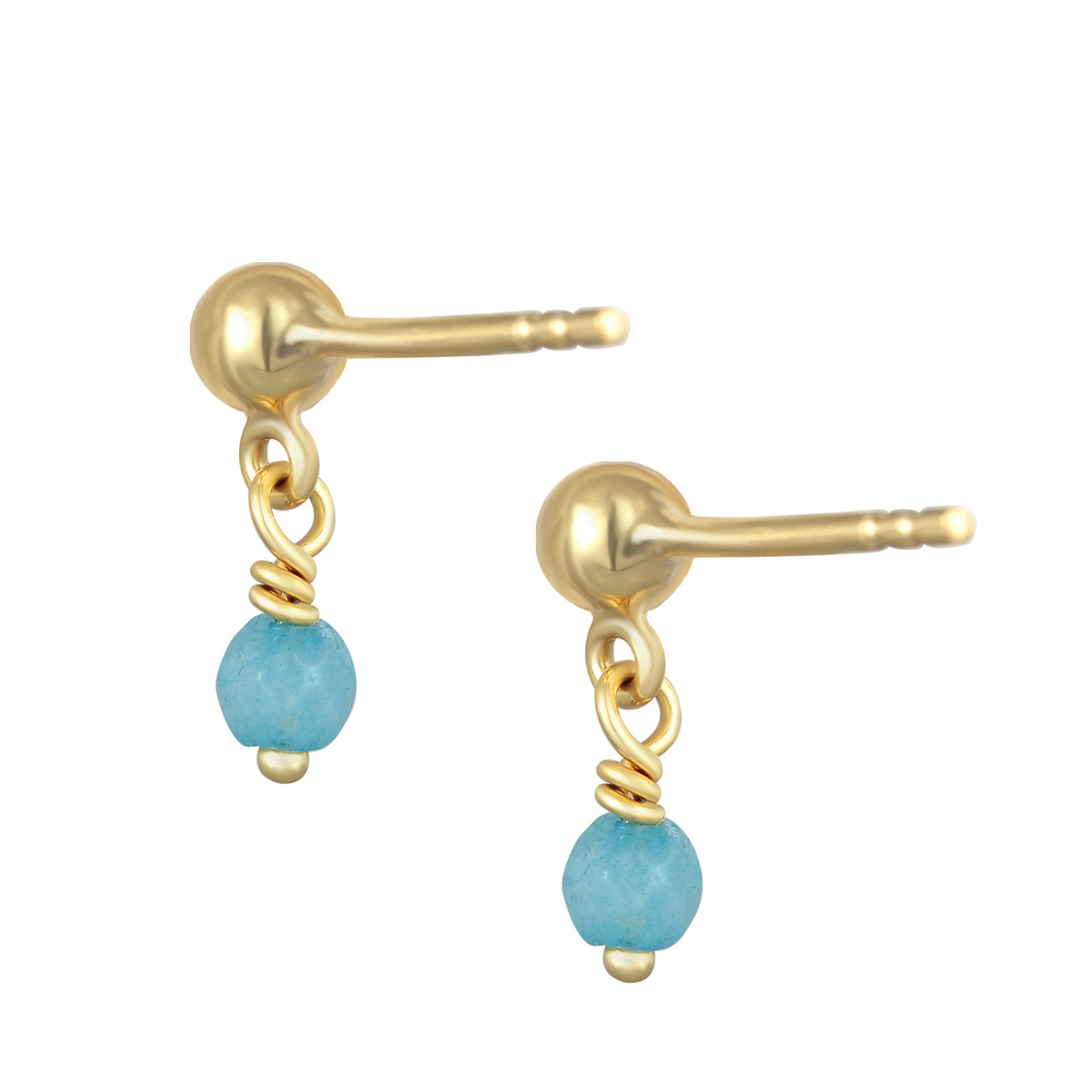 Elli Elli Boucles d'Oreilles Femmes pendentif d'oreilles boule avec perles d'agate en  Boucles d'oreilles