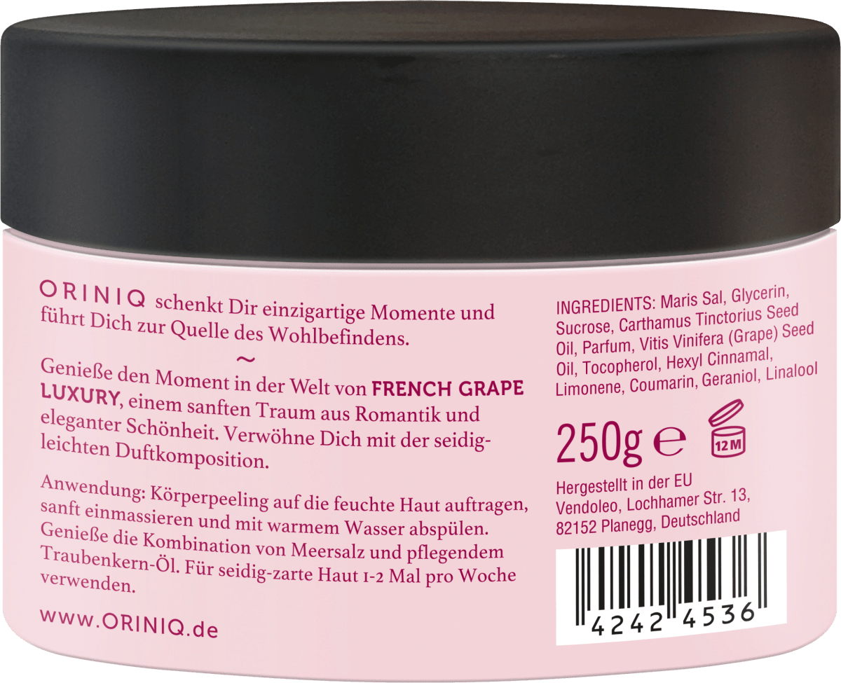 Körperpeeling Creme-Öl-Peeling French Grape Luxury, 250 g