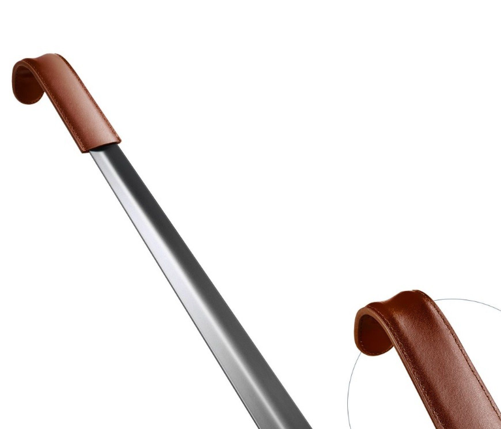 BAYLI Schuhlöffel Bayli 80cm Schuhlöffel aus Edelstahl mit Kunstleder Griff, Schuhanzieh