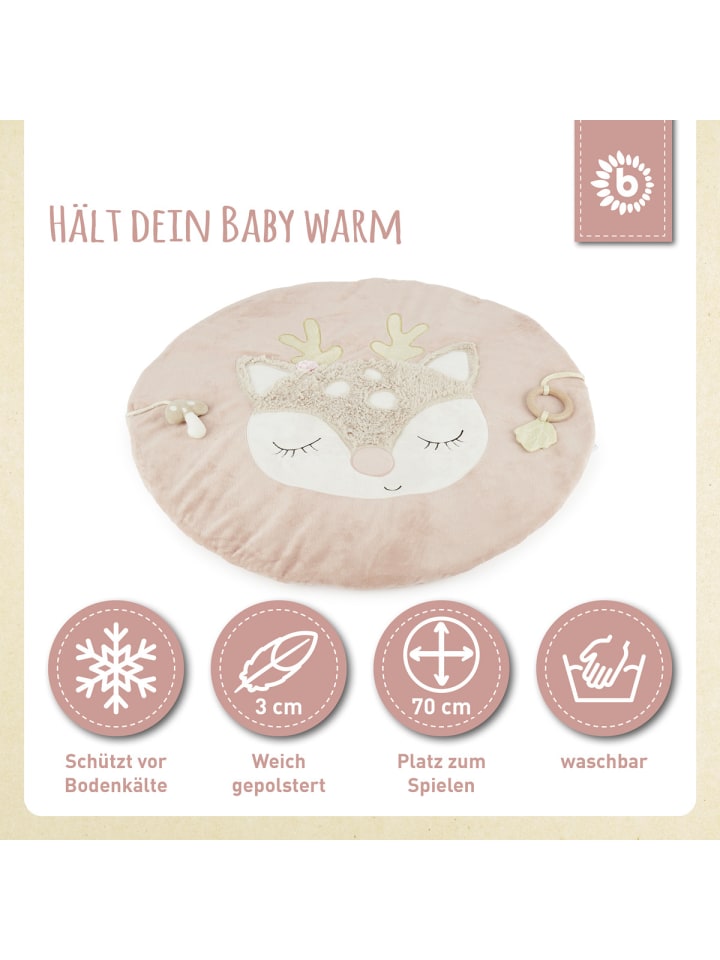 Bieco Spielwaren Krabbeldecke mit Aktivität Reh - ab Geburt in Rosa günstig kaufen onesize