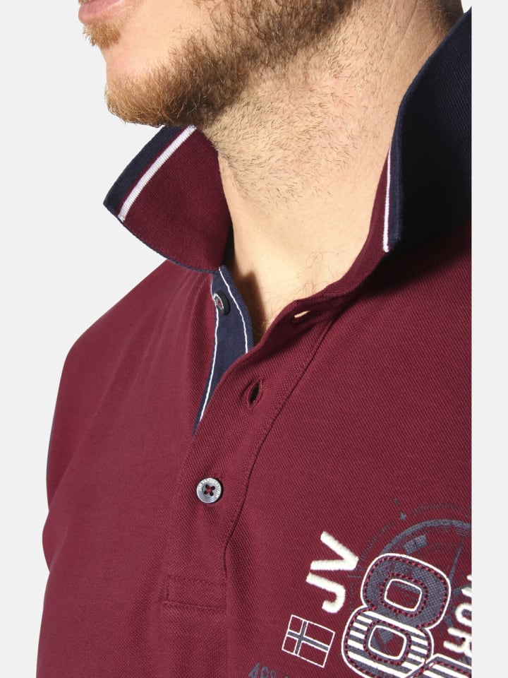 Jan Vanderstorm Poloshirt OLEJORN in dunkelrot günstig kaufen