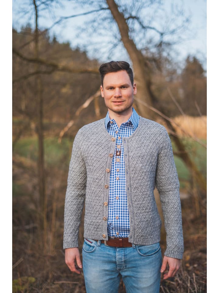 OS-Trachten Trachtenhemd Utamo in mittelblau günstig kaufen
