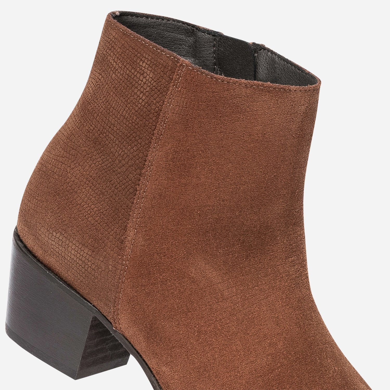 Boots TEXTO rouille éco-conçu cuir velours embossé