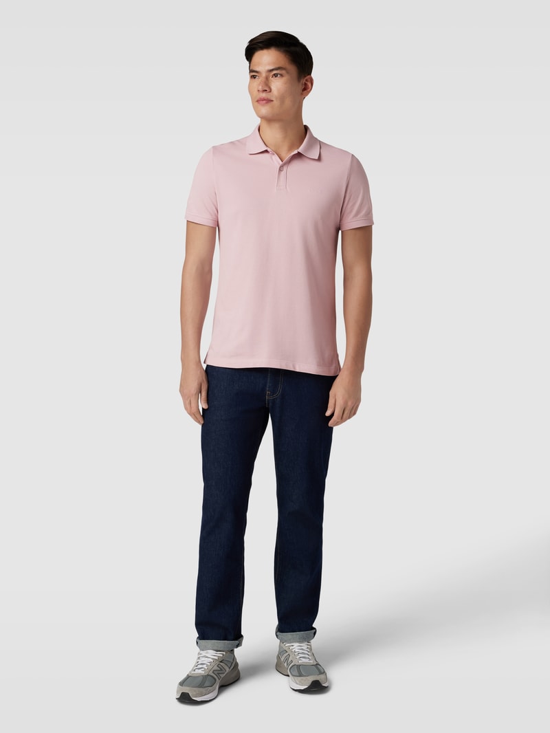 Poloshirt mit Label-Stitching in pink