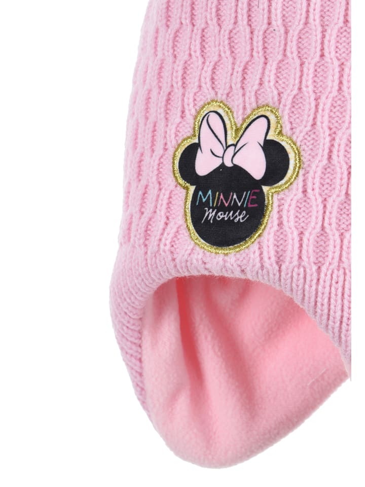 Disney Minnie Mouse Wintermütze mit Bommel in Rosa günstig kaufen