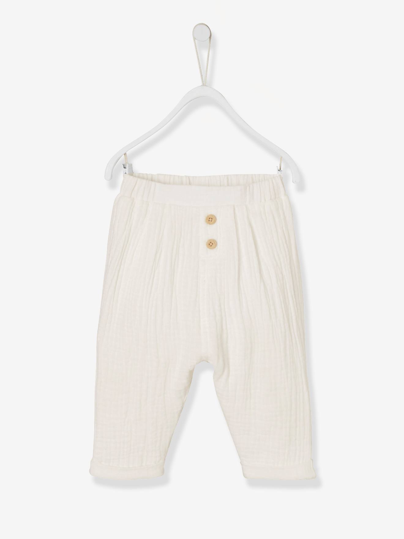 Pantalon coupe sarouel en gaze de coton bleu