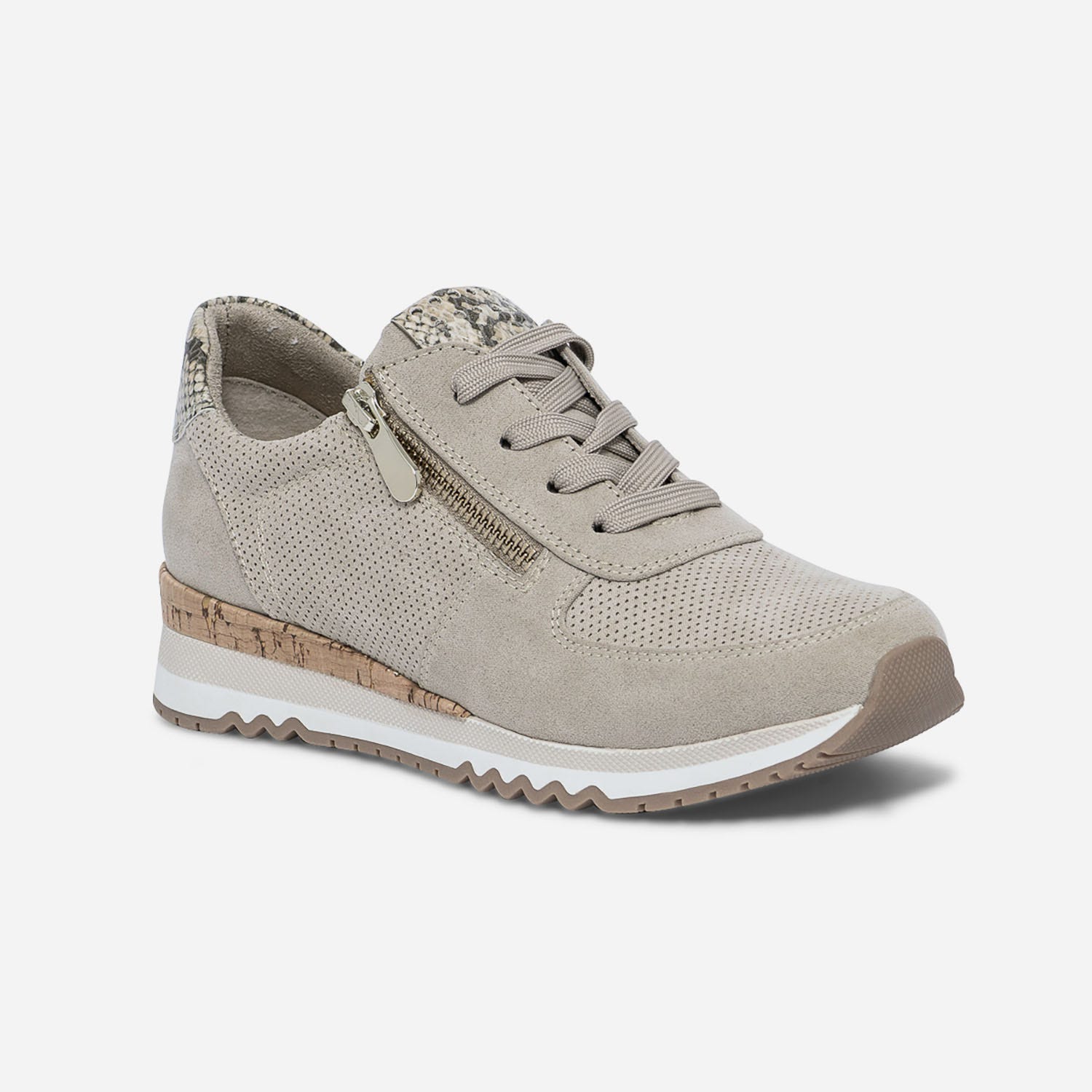 Tennis MARCO TOZZI beige et imprimé python
