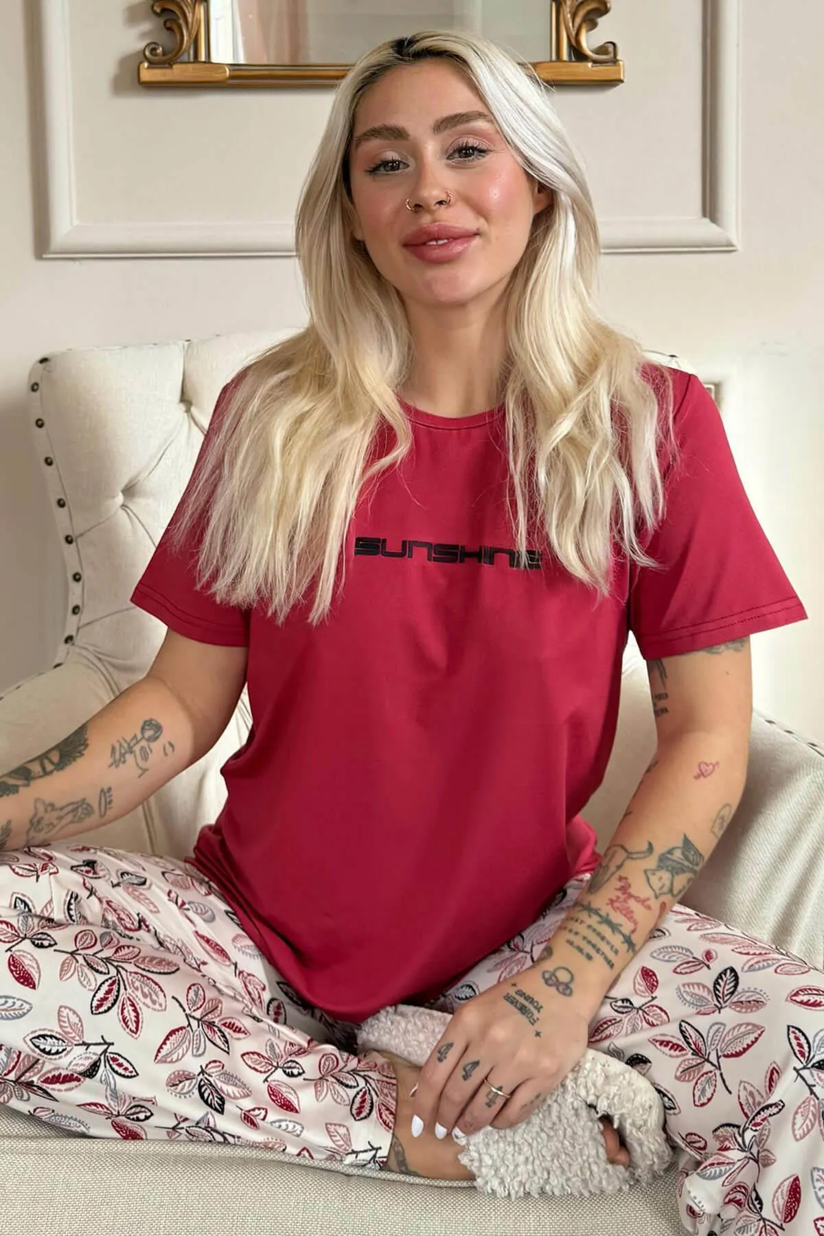 Pijamaevi  Pyjama set - Bordeaux - Unifarben