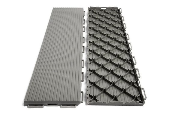 Plastkon Klickfliesen Balkonfliesen Terrassenfliesen Klickfliese 3 Größe Graphit Grau SET, Frostbeständig, Komplettbausatz, wetterfest, Rutschfeste Oberfläche, leicht zu reinigen, einfach zu installieren, Frostsicher