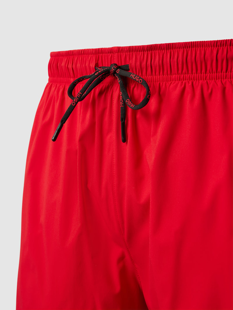 Badehose mit Logo-Print Modell 'Reef' in rot