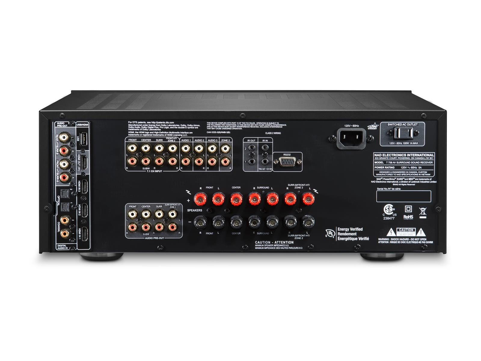 NAD NAD T758 V3i AV Receiver BluOS®-fähig 4K Ultra HD 7.1 AV-Receiver