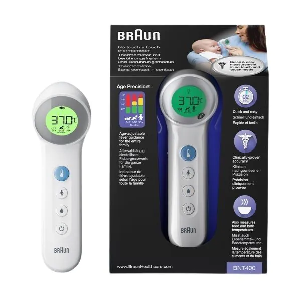 Braun BNT400, Θερμόμετρο Μετώπου Χωρίς Επαφή, Λευκό