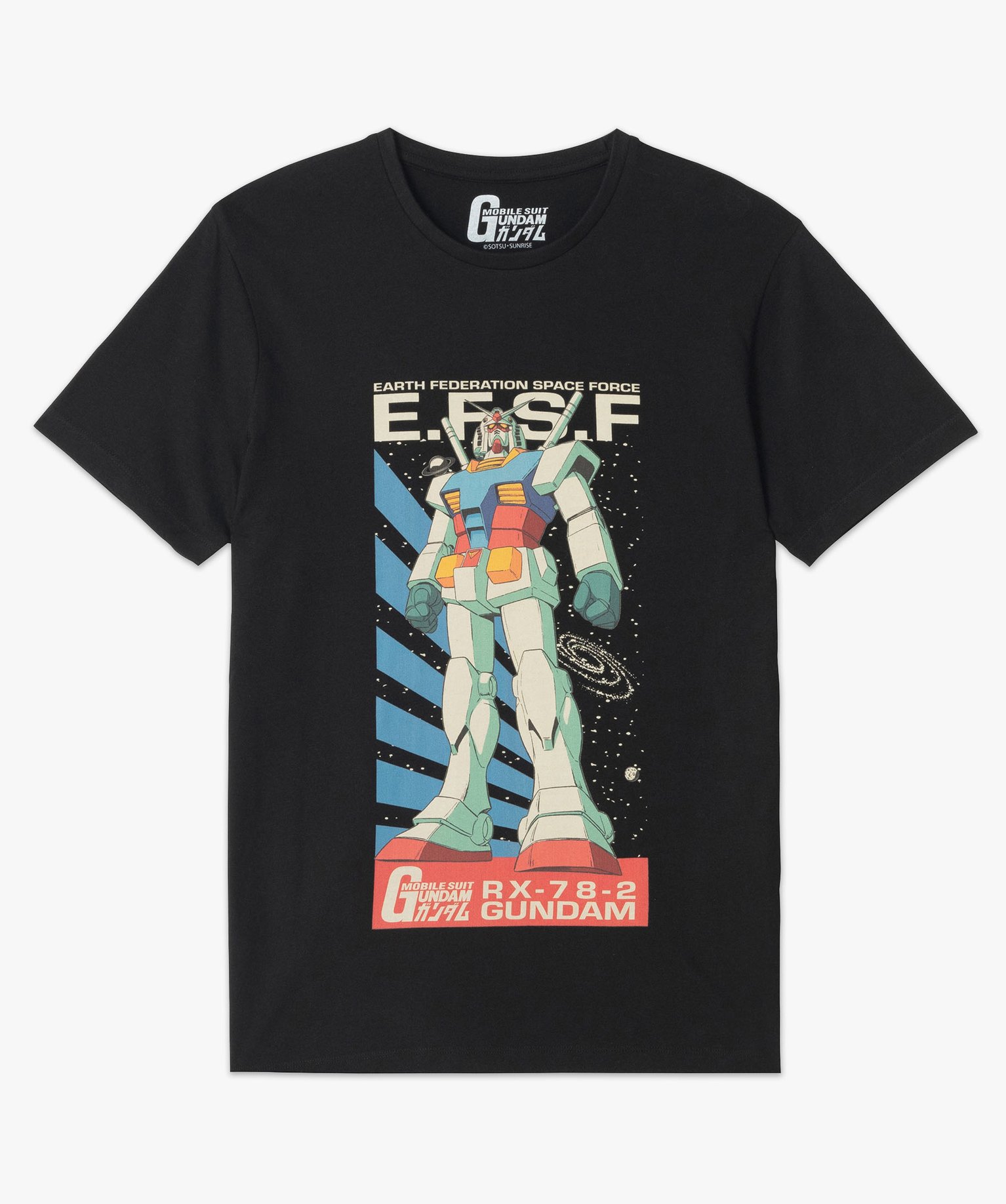 Tee-shirt manches courtes imprimé RX-78-2 Gundam homme - Mo... noir | GEMO